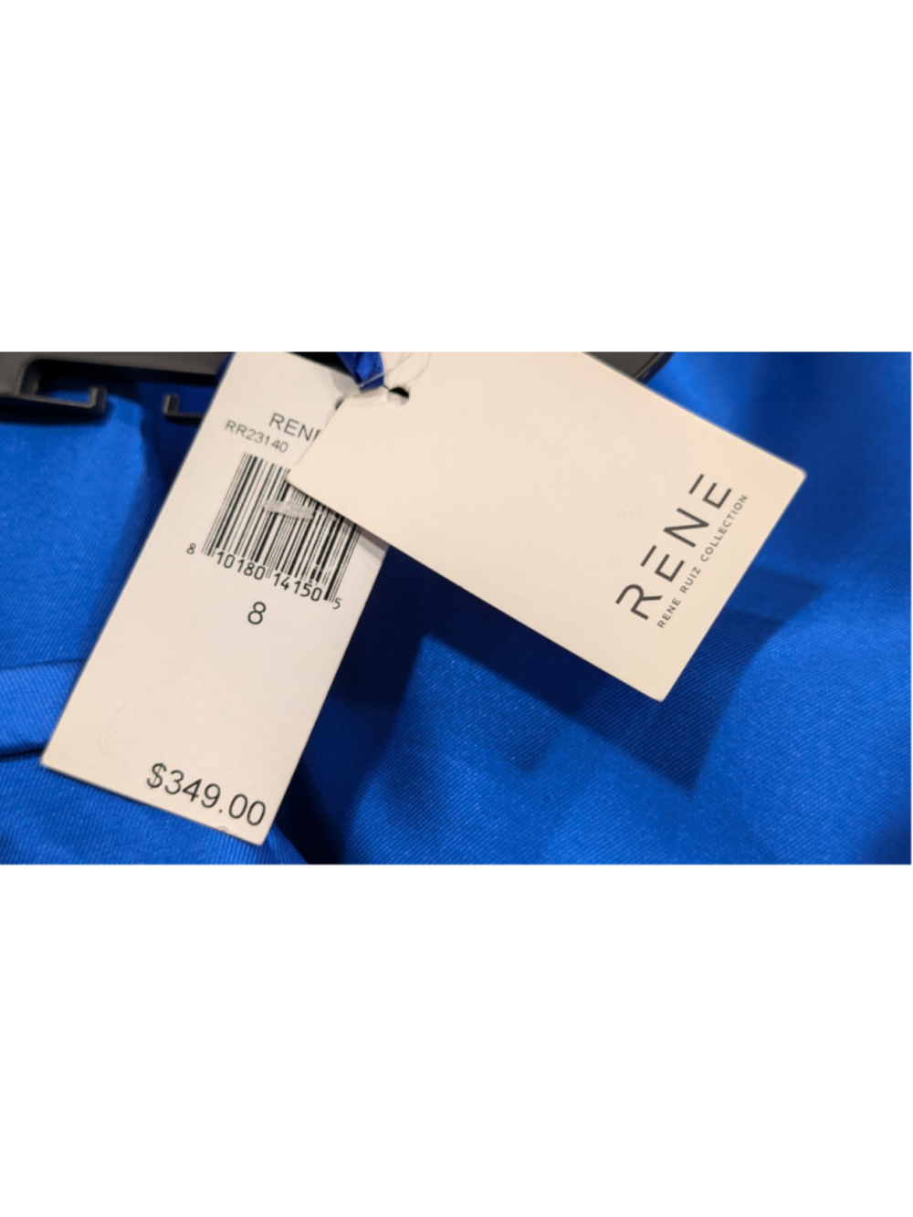 NWT Rene Ruiz Collection Blue Satin Embellished Formal Gown Size 8 $349 - Picture 15 of 16